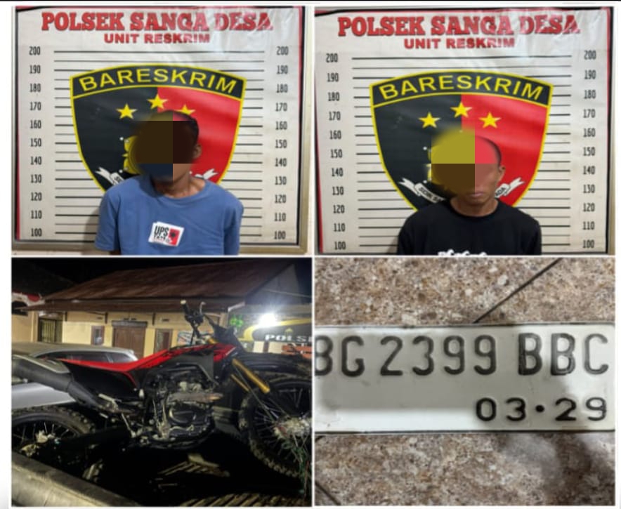 Polsek Sanga Desa Ringkus Dua Pelaku Pencurian, Uang Hasil Kejahatan Dipakai Narkoba dan Judi Slot